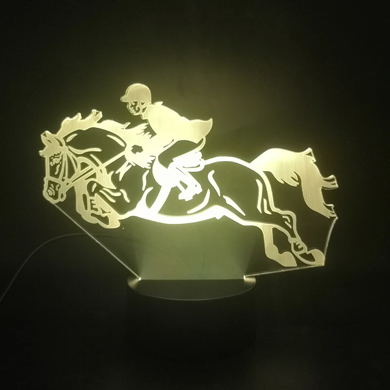 Скачки спортивные 3D лампа яркие базовые Батарея приведенный в действие Цвет