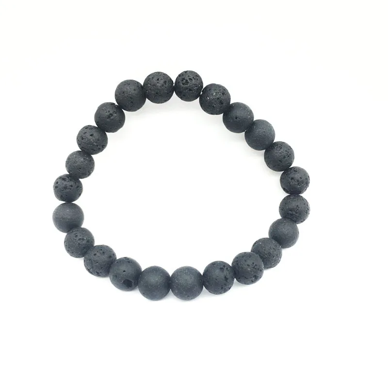 8 мм черные бусины из лавы браслет эфирное масло Духи Диффузор стрейч Йога