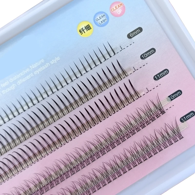 Ресницы для наращивания смешанные в форме феи норковые кластеры объема
