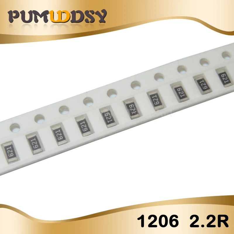 100 шт. 1206 SMD резистор 2 Ом Чип 0 25 Вт 1/4 2.2R 2R2 | Электронные компоненты и