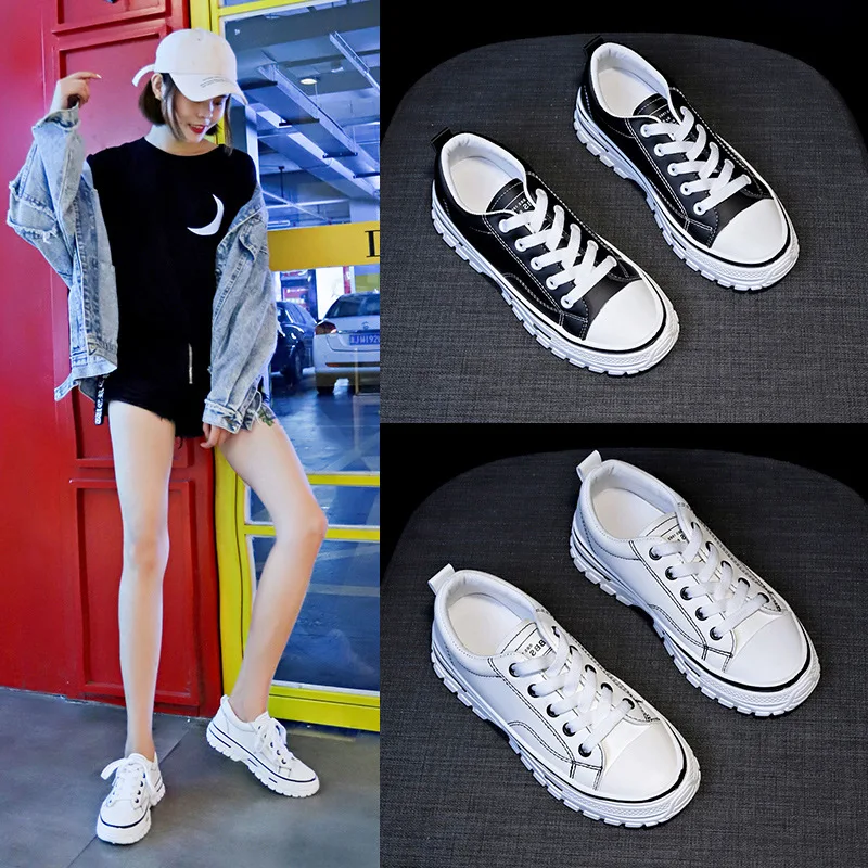 Осенняя женская обувь Повседневная дышащая белого цвета на плоской подошве