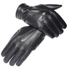 2019 Новые мужские перчатки из натуральной кожи из натуральной овчины черные перчатки с сенсорным экраном для мужчин модные брендовые зимние теплые перчатки варежки
