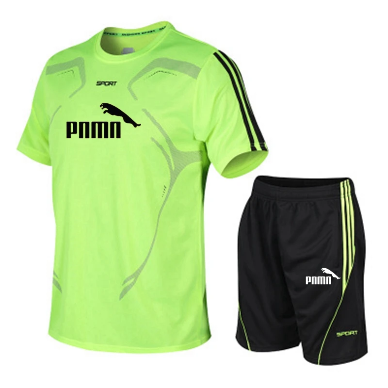 

Sports Male Tracksuit Clothing Summer Men Set Fitness Suit Sporting Suits Short Sleeve T Shirt Shorts Quick Drying 2 Piece Set