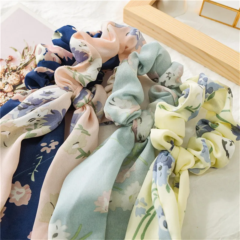 Новое поступление модные шифоновые стримеры кольцо для волос с кисточкой