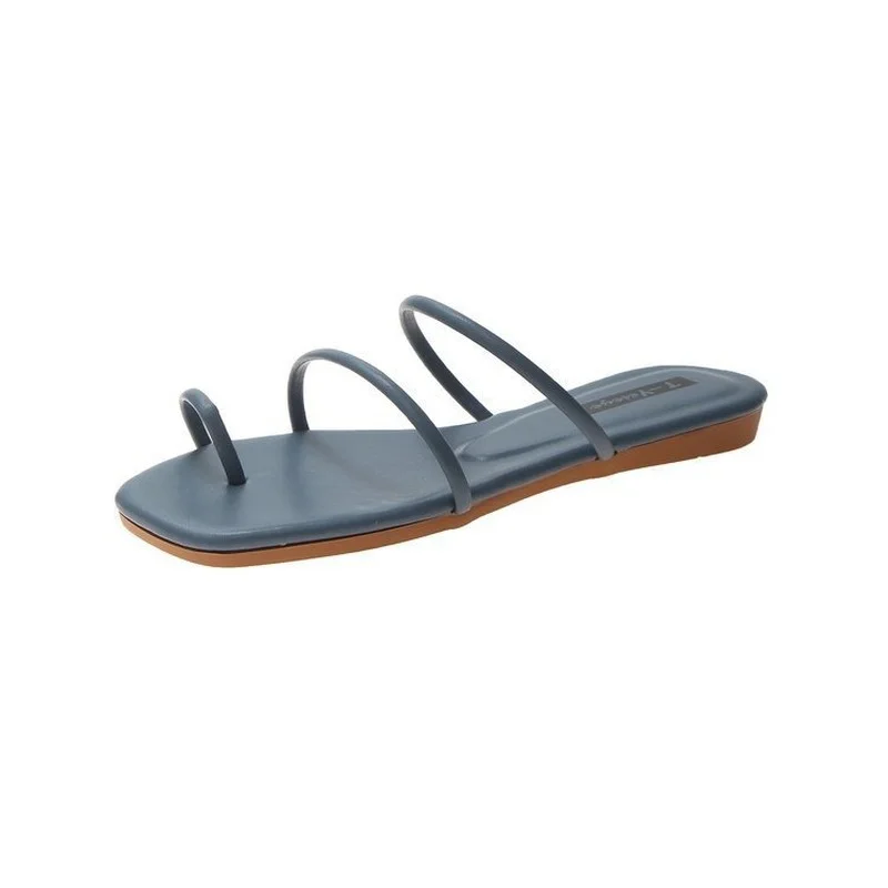 

2021 Summer New Style Flat Slippers Women's Slip-on Toe With Outer Wear Sandals And Slippers Fashion Women's Shoes