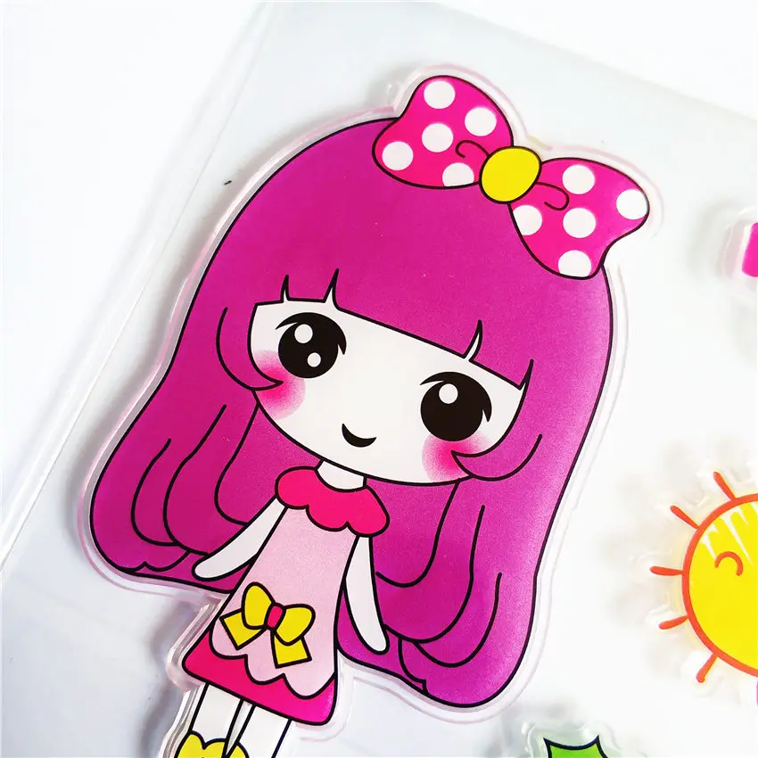 10.5x11cm Bow-tie girl Transparent Clear Stamps / Silicone Seals Roller Stamp for DIY scrapbooking photo album/Card Making | Дом и сад