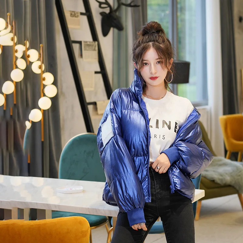 Новая блестящая женская Куртка парка 2019 зимняя куртка модная ветрозащитная