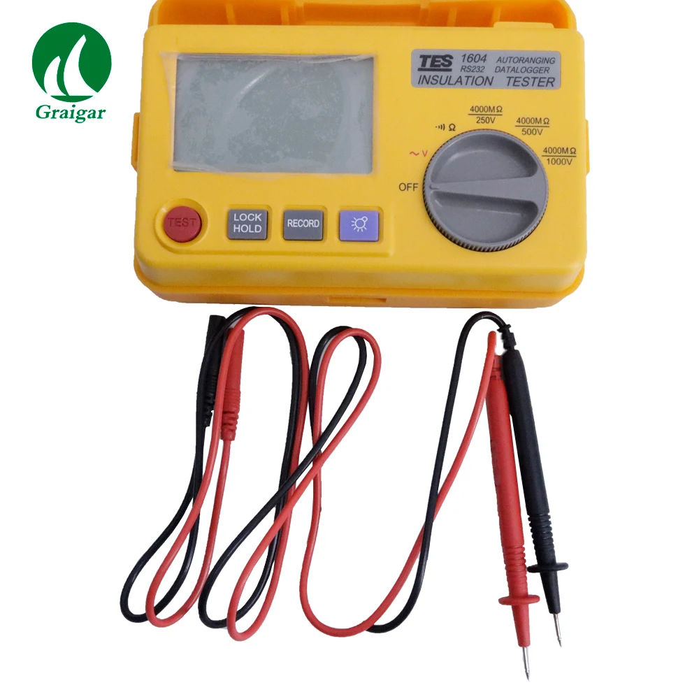 

Brand New TES-1604 Auto Ranging Datalogging Insulation Tester 600V ACV 40 Ohm with LCD Backlight Display