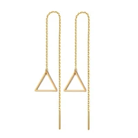 korean fashion long earring for women female gold color stainless steel geometry charm pendent chain tassel earrings 2020