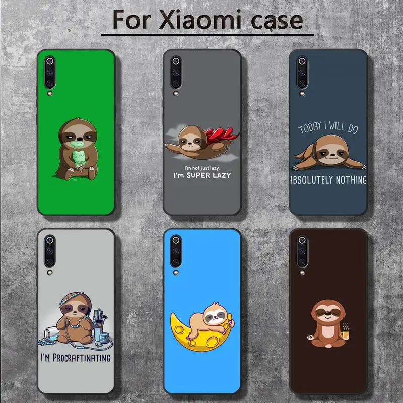 

Sloth cute cartoon animal Phone Case for Xiaomi mi 6 6plus 6X 8 9SE 10 Pro mix 2 3 2s MAX2 note 10 lite Pocophone F1