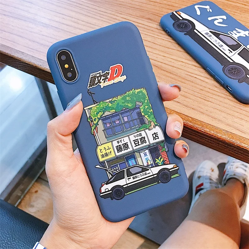 japan anime fujiwara takumi trend initial d racing car case for iphone 11 12 xr xs max 7 8 plus luxury blue soft tpu phone cover free global shipping