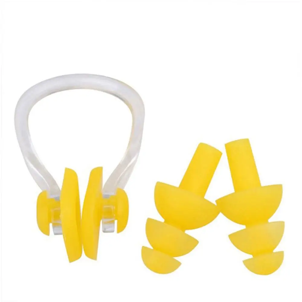 

Professional Ear Plug Swimming Nose Clip 1set Swimmer Earbuds Surfing Anti-Noise Swim Earplugs Soft Underwater Diving Silicone