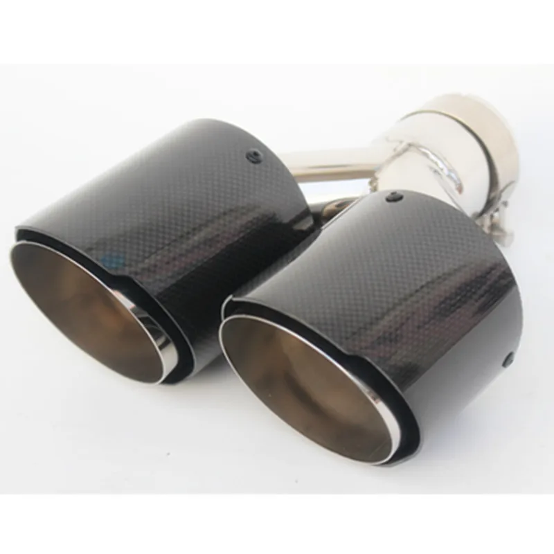 1 шт. Универсальный двойной выхлопной трубы Глянцевая для Akrapovic углеродное