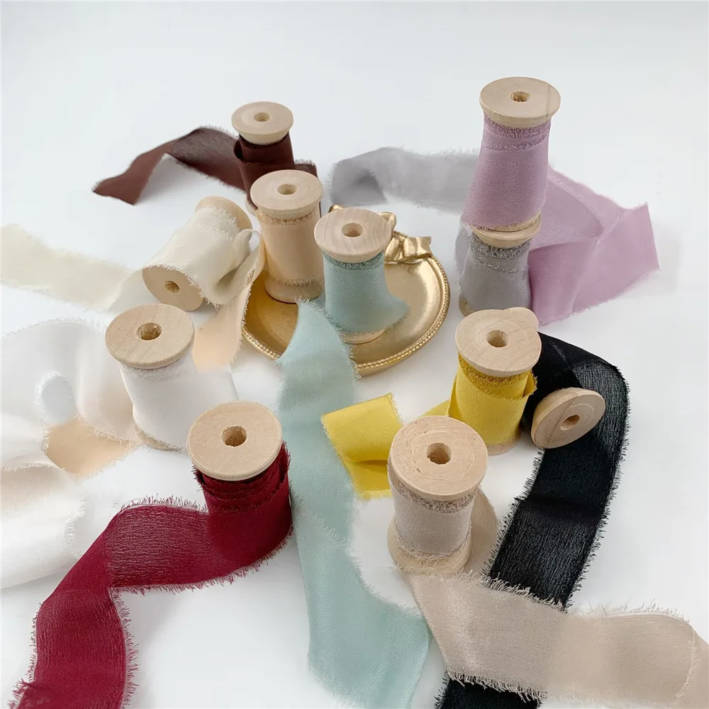 Лента из натурального 100% чистого шелка в стиле Ins лента древесных бассейнов с