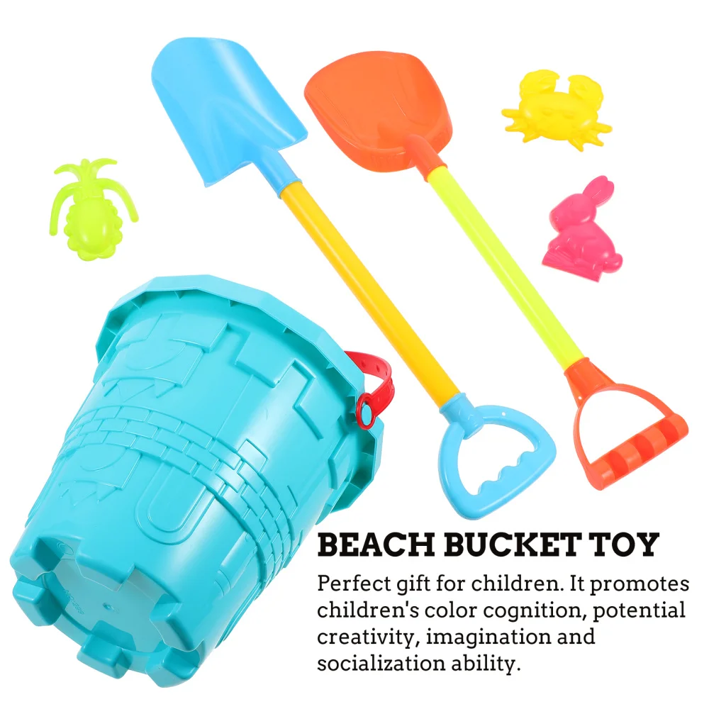 

1 Set 6Pcs Beach Bucket Toys Set Sand Play Bucket Shovel Toys (Random Color)