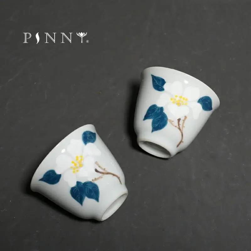 PINNY 42 мл чайные чашки с ручной росписью Камелия традиционный китайский фарфор