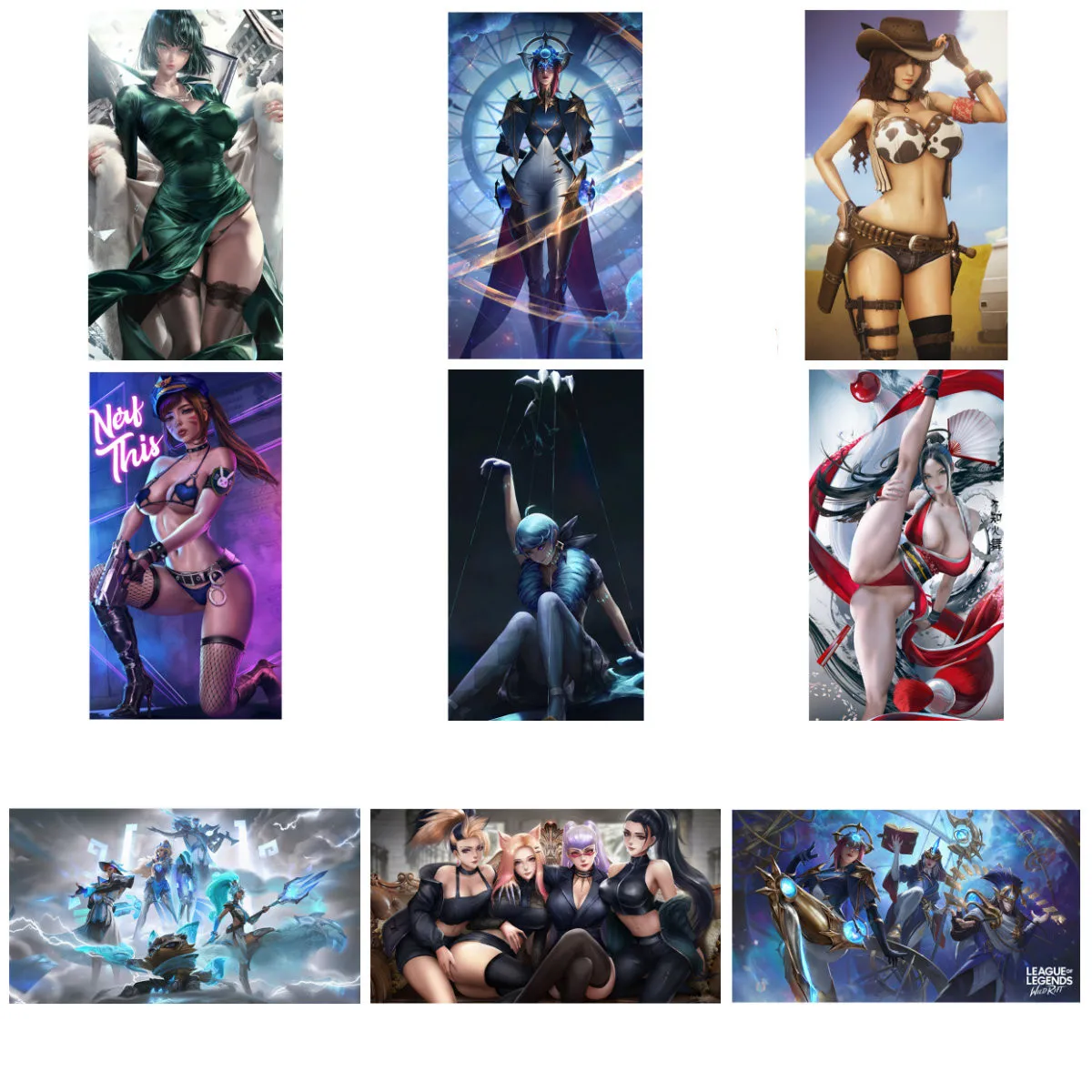 

League of Legends Game Poster Japan Anime Canvas Painting KDA Game Big Poster Home Decoration Painting Wall Sticker Sexy Poster
