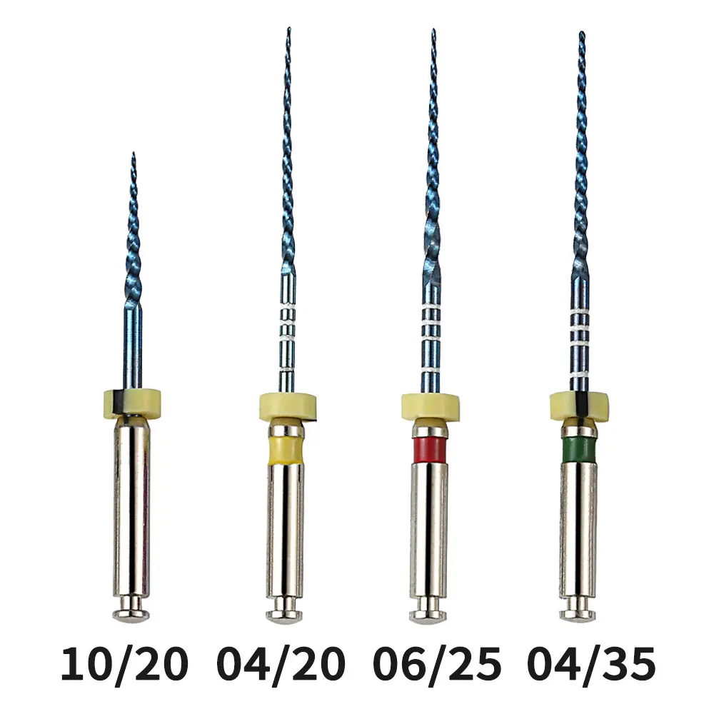 Стоматологический инструмент 04 06 с конической активацией тепла синие файлы