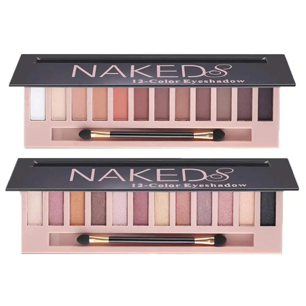 

2 Pack 12 Colors Makeup Naked Eyeshadow Palette Natural Nude Matte Shimmer Glitter Pigment Eye Shadow Pallete Set Waterproof