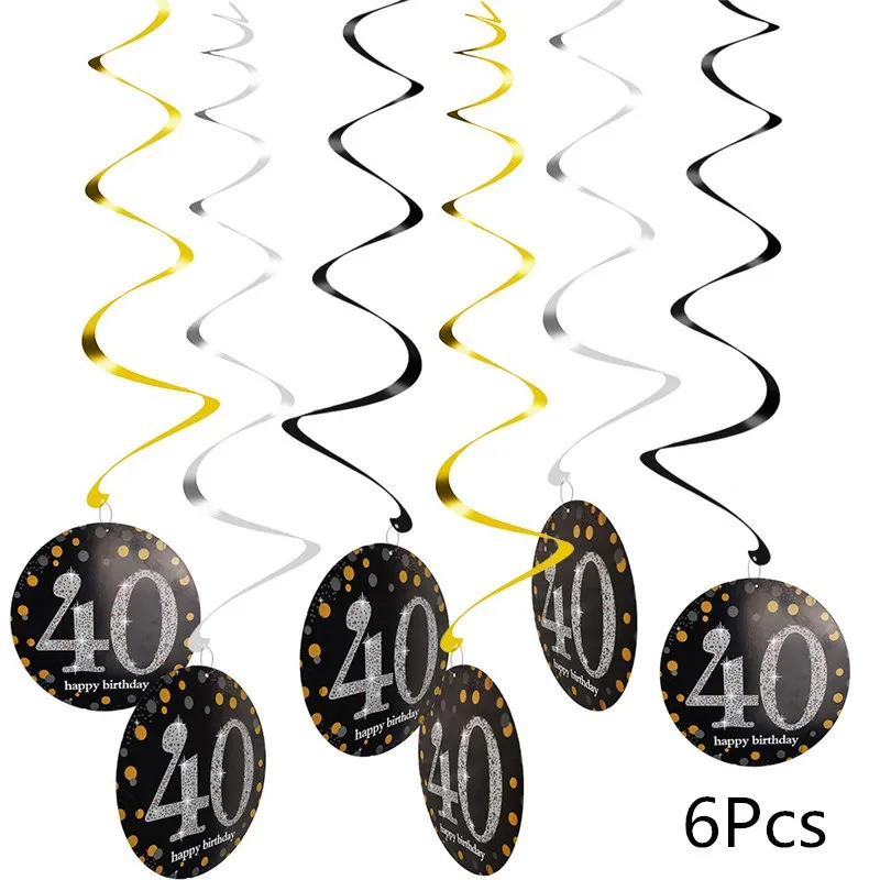 6Pcs Chicinlife 1 шт. 30 40 50 60 лет Очки День рождения Юбилей Мужчины Женщины забавная оправа для очков фото стенд Реквизит Поставки - Цвет: 6Pcs