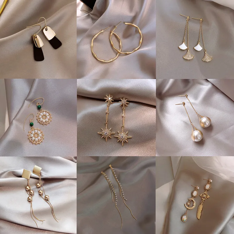 Женские длинные серьги Эффектные с искусственным жемчугом корейские для шоу