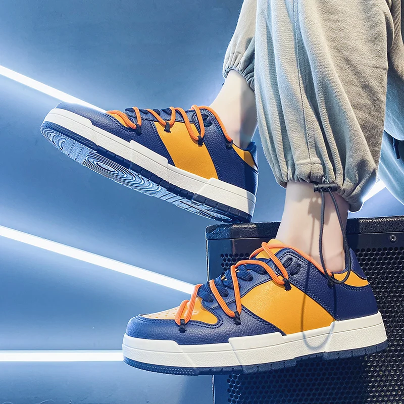 

Men Sneakers Casual Flats Lace-up Low Lightweight Vulcanize Shoes Walking Sneakers Zapatillas Hombre Flats shoes A12-78