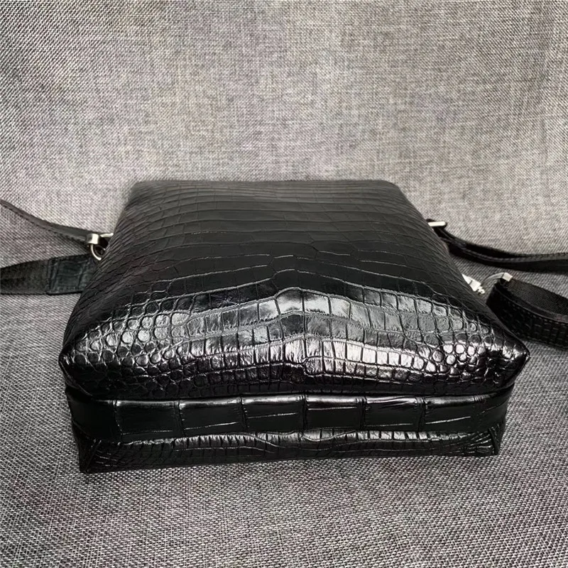 Деловой стиль натуральная крокодиловая кожа на молнии Мужская маленькая сумка