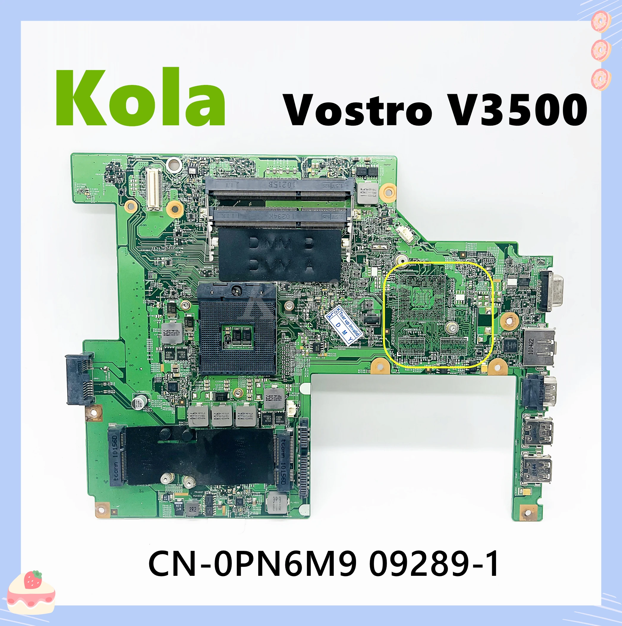 Материнская плата для ноутбука DELL Vostro V3500 3500 материнская CN-0PN6M9 0PN6M9 PN6M9 HM57 DDR3 100%