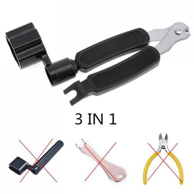 

3 in 1 Guitar Peg String Winder + String Pin Puller + String Cutter Guitar Tool Set Multifunction Guitar Accessories