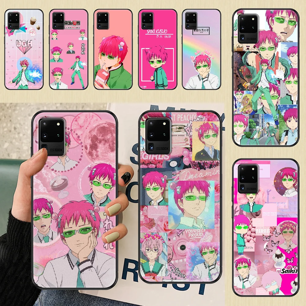 Чехол для телефона с аниме Saiki Kusuo no Psi Nan Samsung Galaxy Note 4 8 9 10 20 S8 S9 S10 S10E S20 Plus UITRA Ultra black