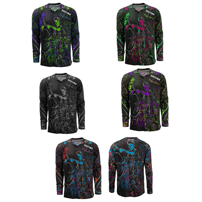 

Джерси для мотокросса ENCYMO, велосипедные рубашки с длинным рукавом для горного велосипеда BMX, гоночные рубашки для эндуро, велосипедные Джер...