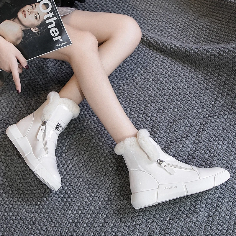 Water Proof Boots Platform Shoes Woman Warm Snow Ankle Winter Sneakers High Top Cotton Women Flat Booties | Обувь