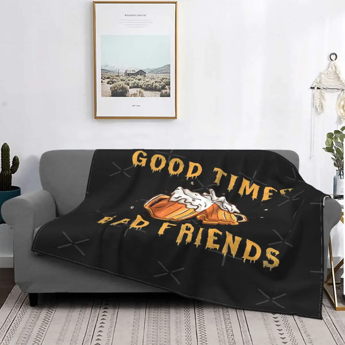 

Manta a cuadros de Good Times Bad Friends, para cama colcha, manta para Baby, toalla de playa de lujo para verano