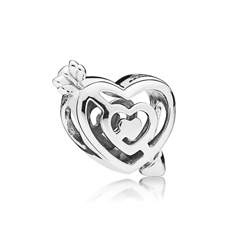 Женский браслет из серебра 925 пробы с шармами Путь к любви|Бусины| |