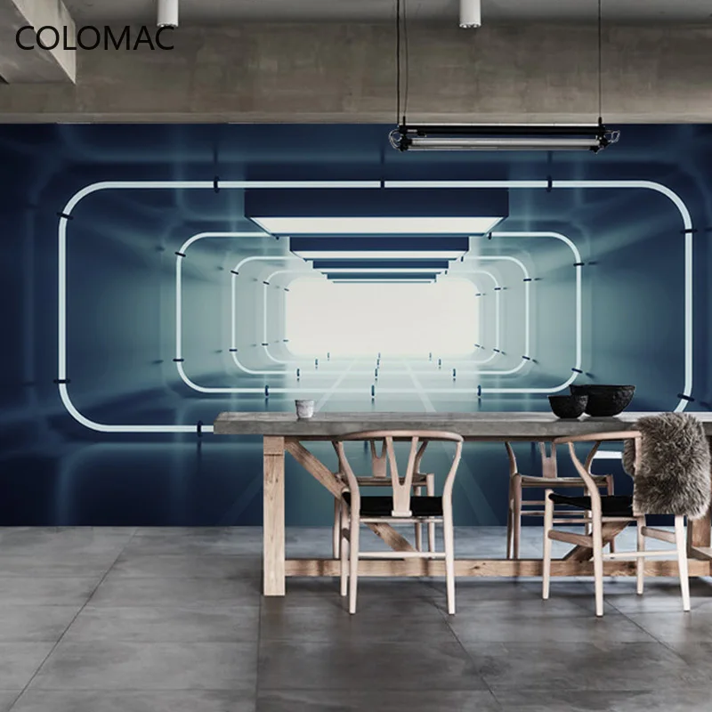 

Colomac Custom 3D Extension Space Wallpaper Company Reception Counter Background Mural Wall Stickers Decor Dropshipping