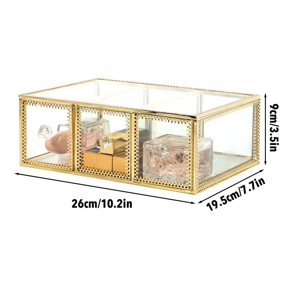 Винтажный органайзер для макияжа 3 слоя 6 ящиков съемный косметический