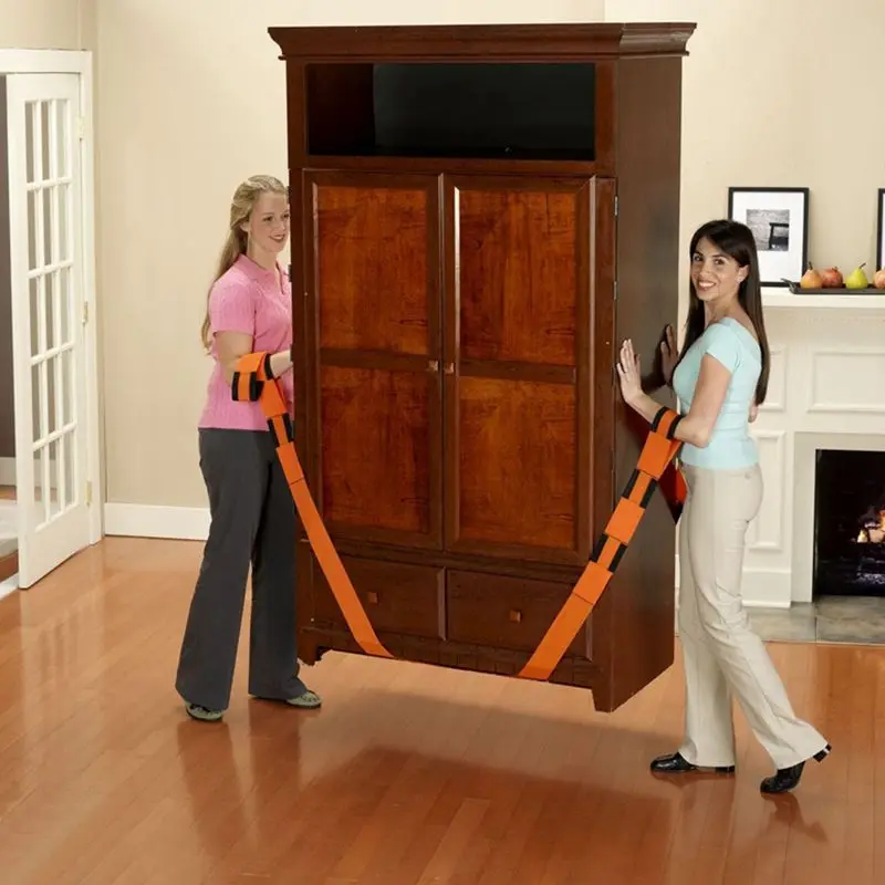 Orange Moving Rope Straps Forearm Forklift Lifting and Moving Furniture 9ft New Webbing Sling images - 6