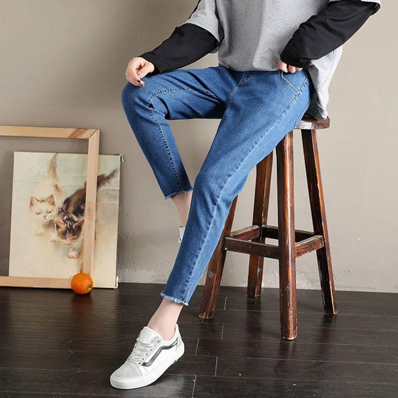 Свободные джинсы в стиле ретро брюки для беременных винтажные стрейч Одежда