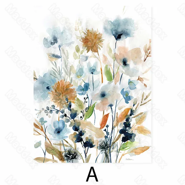 

Frameless Ink Printing Canvas Painting Color Personality Blue Orange Flowers Abstract Plant Color Oil Painting Poster
