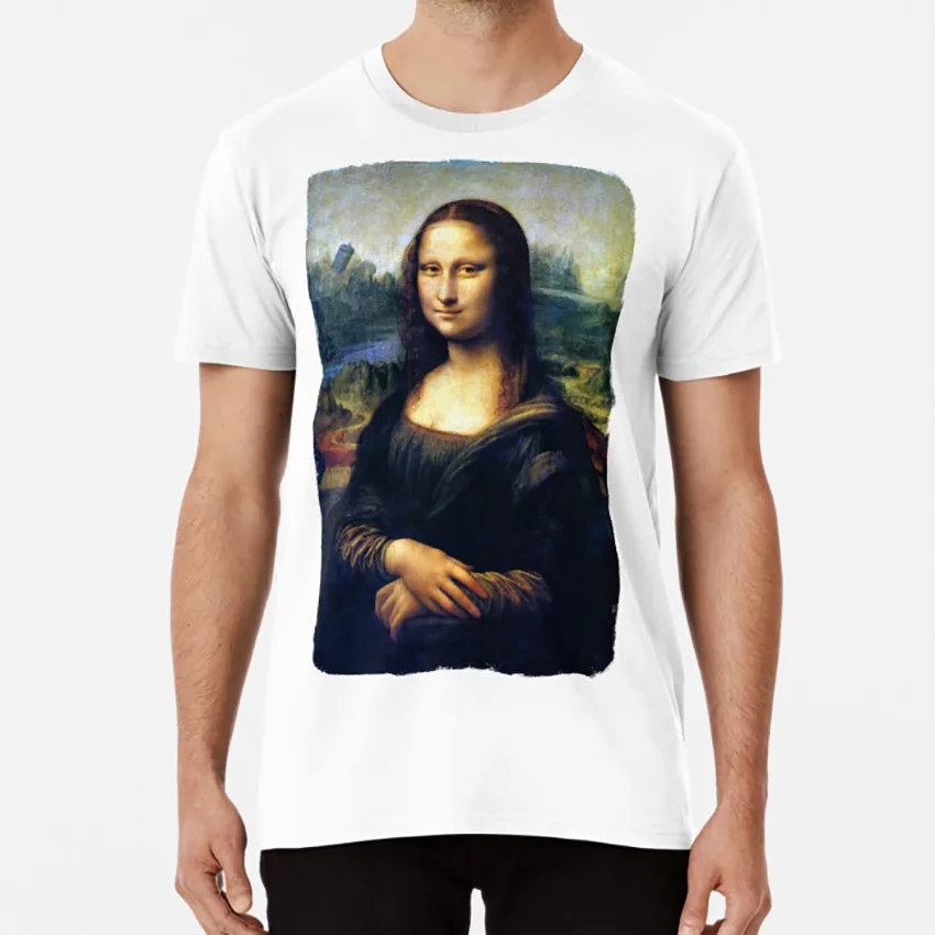 

Восстановленная футболка с Моной Лизой, Моной Лизой, коробкой с надписью «Blue Time Dr Beautiful Cool Sci Fi»