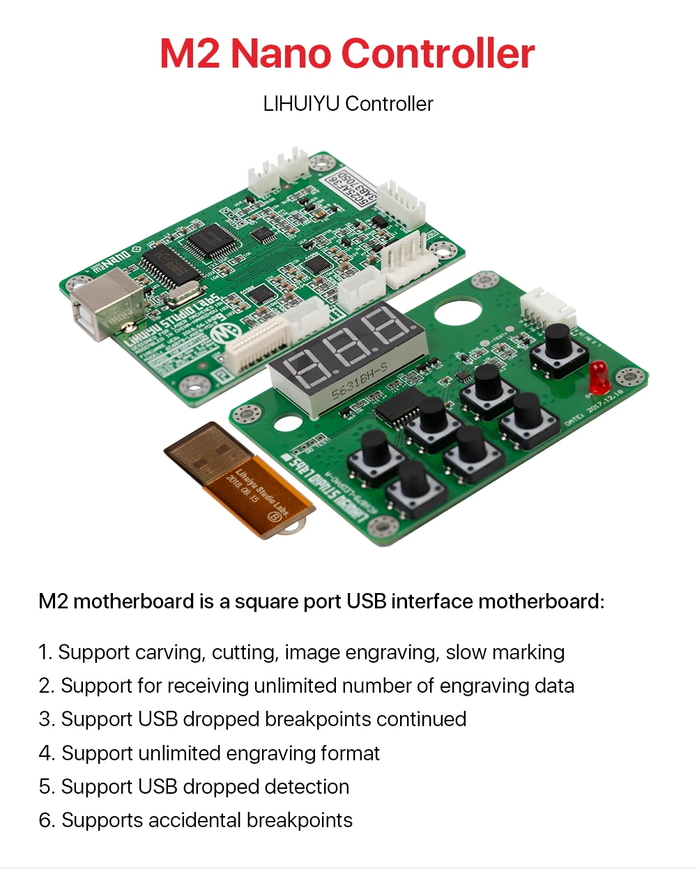Ultrarayc LIHUIYU M2 нано лазерный контроллер материнская основная плата+ панель управления+ ключ B система гравер Резак DIY 3020 3040 K40