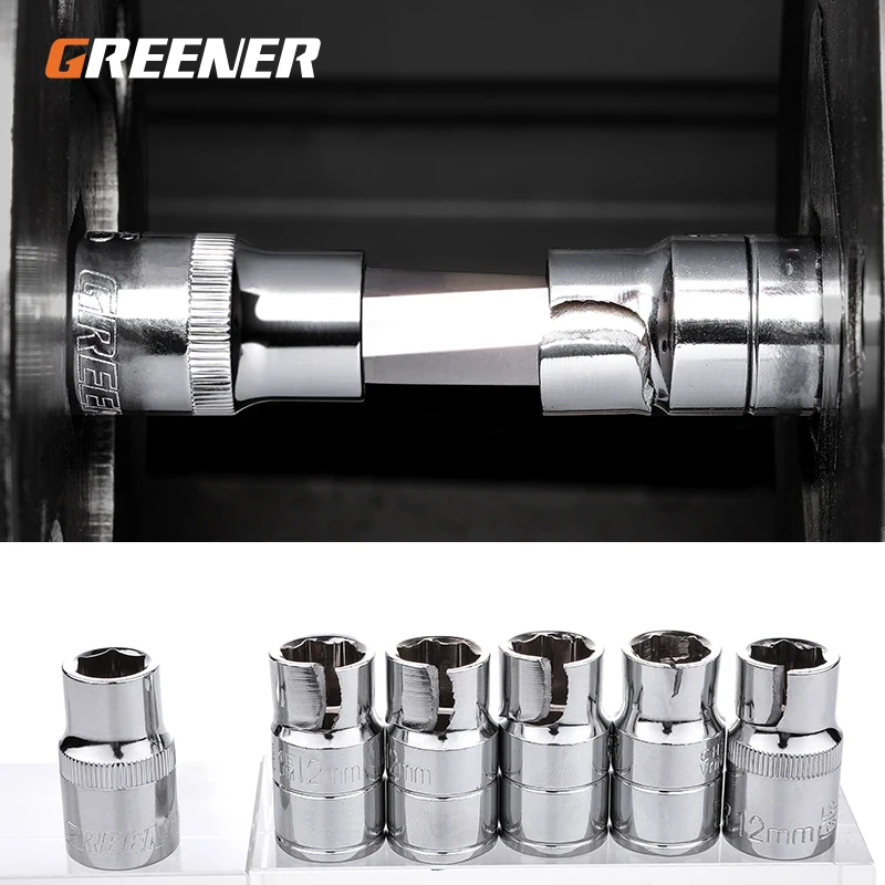 Гаечный ключ GREENER Трещоточный инструмент 1/2 дюйма 1/4 3/8 для ремонта автомобиля