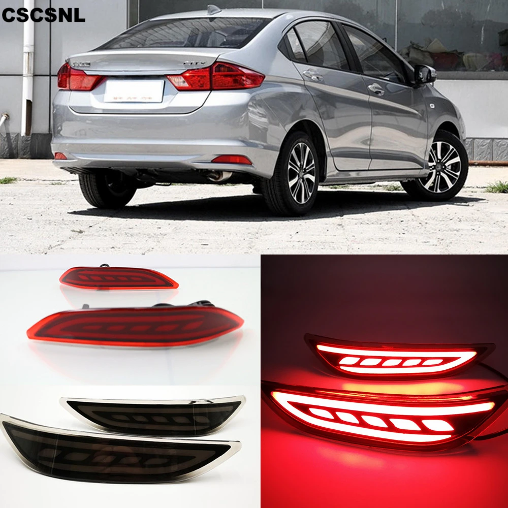 CSCSNL 1 пара для Honda City 2014 2015 2016 светодиодный задний бампер светильник s тормозной