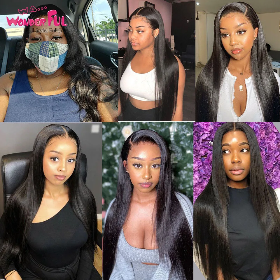 3 пряди из прозрачного кружева и застежка 28 дюймов человеческих волос с застежкой