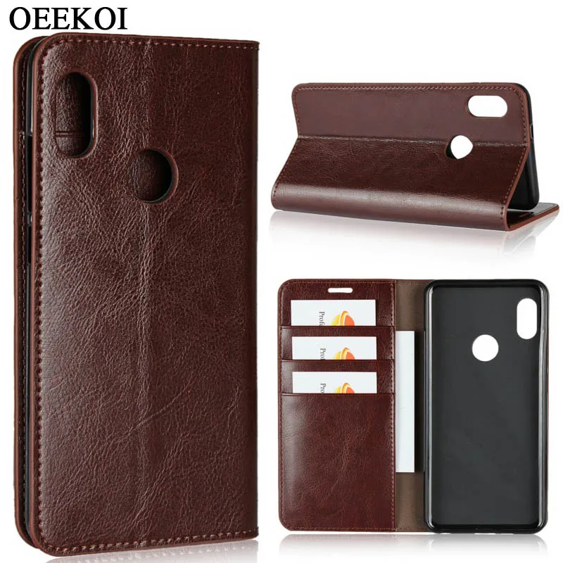 Чехол-книжка OEEKOI Crazy Horse из натуральной кожи для Xiaomi Redmi 7A/7/K20/Note 7/Note 6/6 Pro/S2/6A/6/Note 5/Note 4X/5 Plus