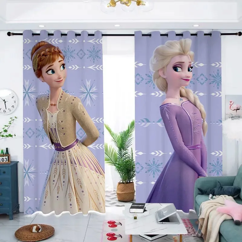 

Frozen Disney Cartoon Princess Aisha 3d Digital Printing Blackout Curtains Washable Home Decoration Curtains