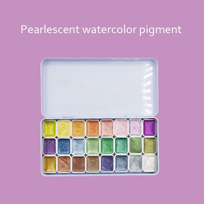 24 цвета 0 5 мл перламутровый акварельный пигмент пластиковый чехол | Канцтовары