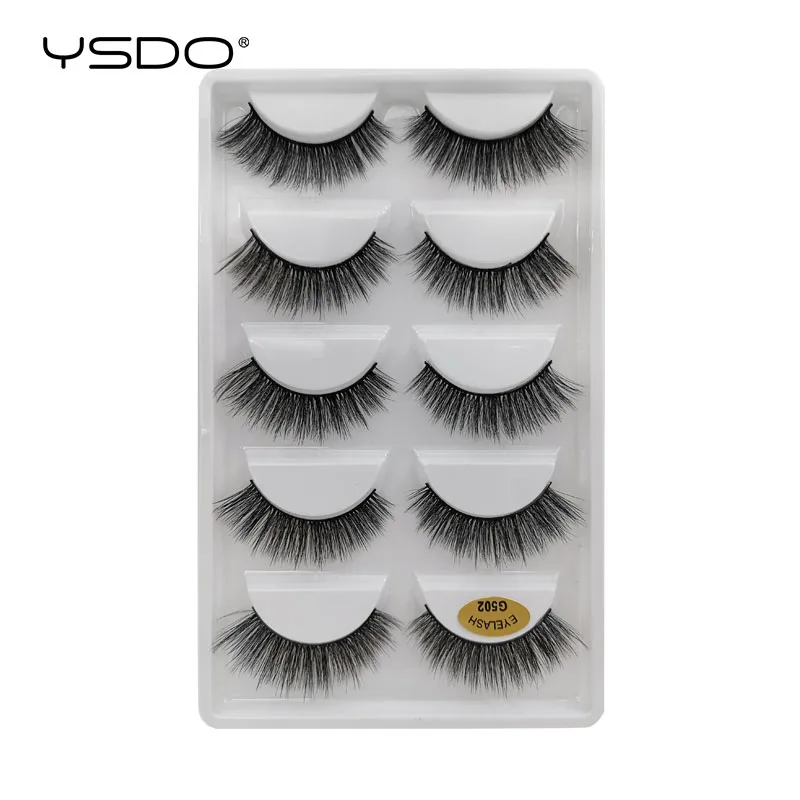 10 boxes G502 YSDO, 50 пар ресниц,, натуральные длинные накладные ресницы, искусственные ресницы, макияж, 3d норковые ресницы, ресницы, maquillaje cilios G5 - Цвет: 10 boxes G502