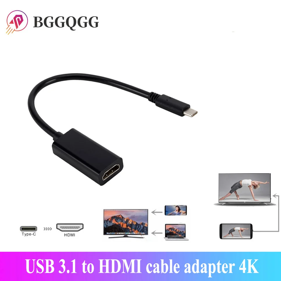 4K USB Type C к HDMI-совместимый адаптер для ПК компьютера телевизора дисплея HD ТВ