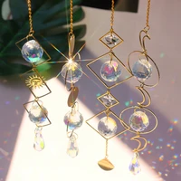 simple design shiny clear crystal prism ball pendant hanging rainbow suncatcher children bedroom pendant home decor